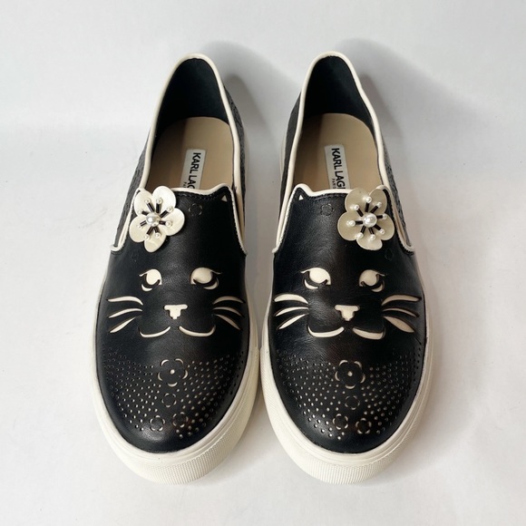 Karl Lagerfeld Shoes - Karl Lagerfeld Paris Edison Cat Slip-On Leather Sneaker Size 6.5